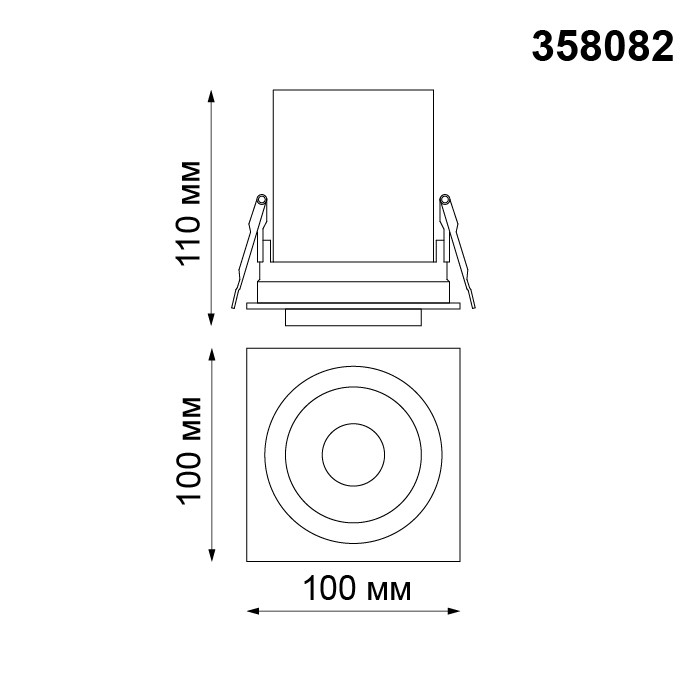 Светильник встраиваемый светодиодный Novotech Lanza 358082 белый/черный 12W 220V