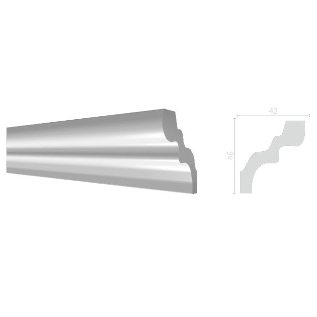 Карниз потолочный из дюрополимера Decor-Dizayn DD39 2000х46х42 мм