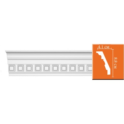 Плинтус потолочный полиуретановый Decomaster 95132 2400х88х41 мм