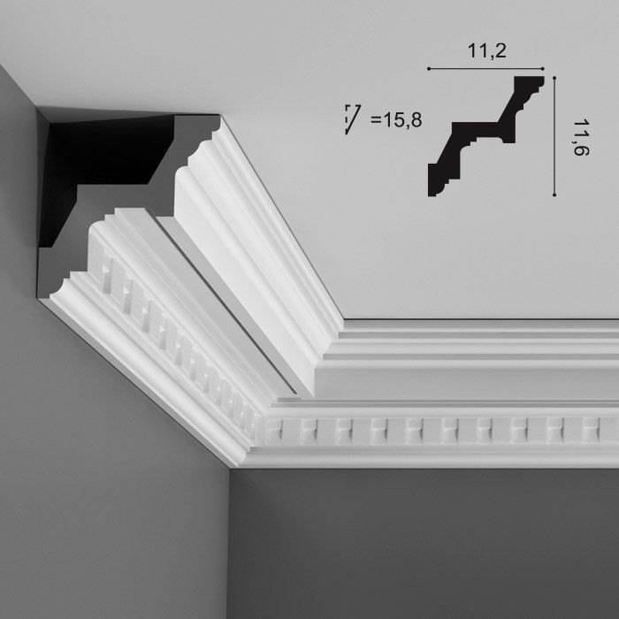 Карниз потолочный полиуретановый Orac Decor Luxxus C211 2000х112х116 мм