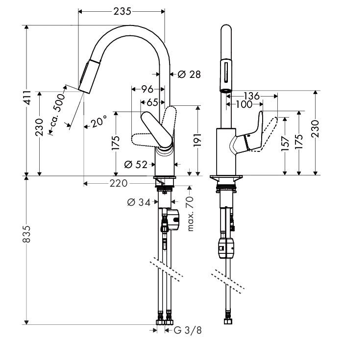 Смеситель для кухни Hansgrohe Focus 31815000
