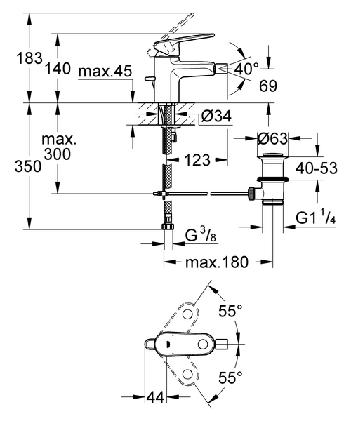 Смеситель для биде Grohe Europlus 33241002