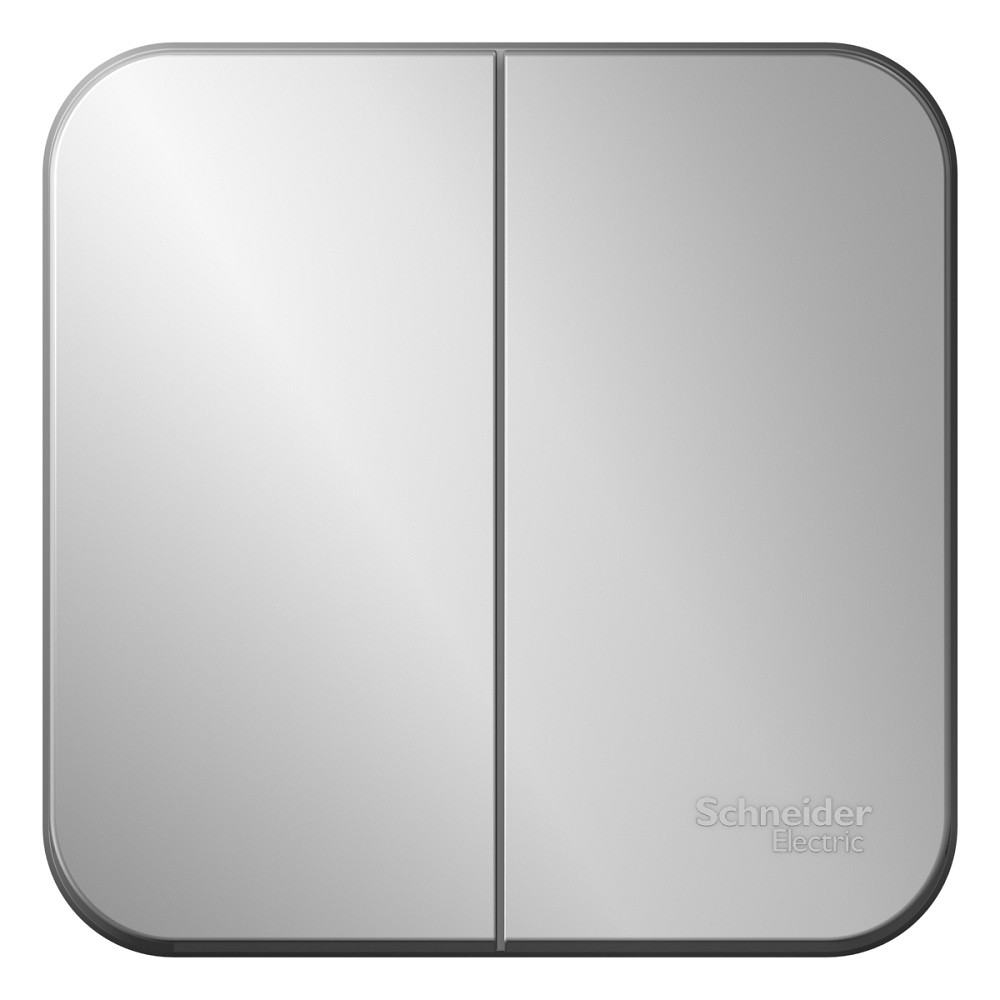 Выключатель Schneider Electric Blanca BLNVA105013 двухклавишный с изолирующей пластиной алюминий