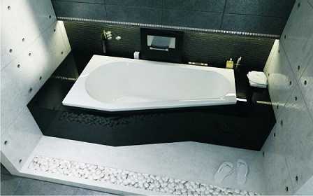 Ванна акриловая ассиметричная Riho Delta 160x80 см R