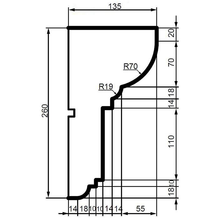 Карниз фасадный из полистирола Leptonika KC 131 2 м