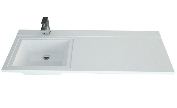 Тумба подвесная с раковиной Style Line Жасмин-2 120 L Люкс Plus белая