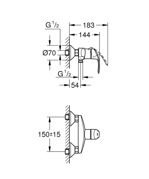 Смеситель для душа Grohe Eurosmart New 33555002