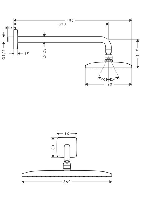 Верхний душ Hansgrohe Raindance E 27376000