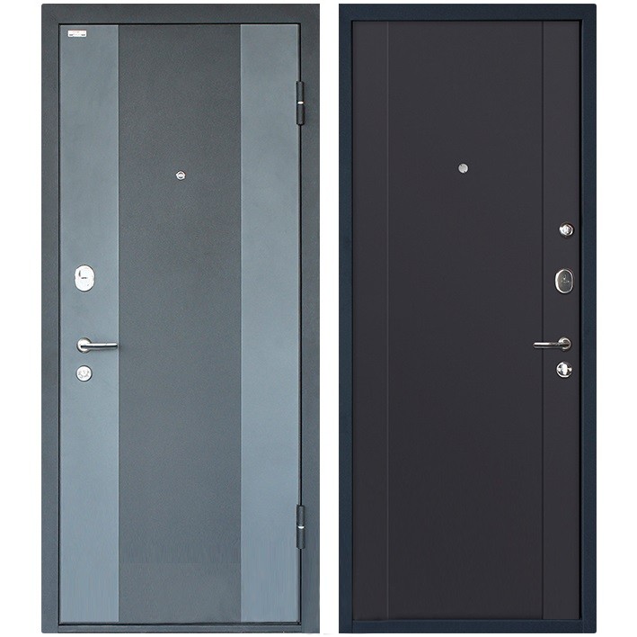 Дверь входная металлическая МеталЮр М27 правая 2050х960 мм снаружи металл Черный бархат внутри МДФ Антрацит