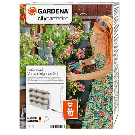 Комплект микрокапельного полива Gardena 13156-20 для вертикального садоводства для 9 горизонтальных емкостей