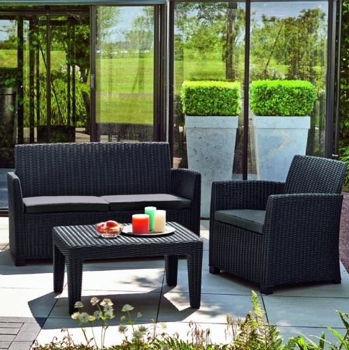 Комплект мебели Allibert Corona set with cushion box графит-прохладный серый