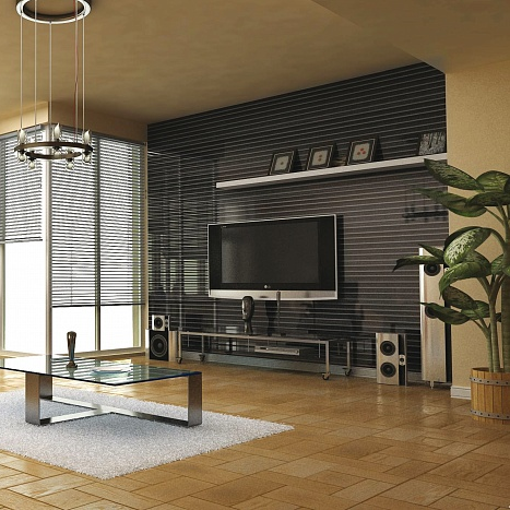 Дизайнерская 3D панель из стекла Artpole Vertical черный 600х600 мм