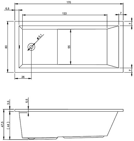 Ванна акриловая Riho Lusso Plus 170x80 см