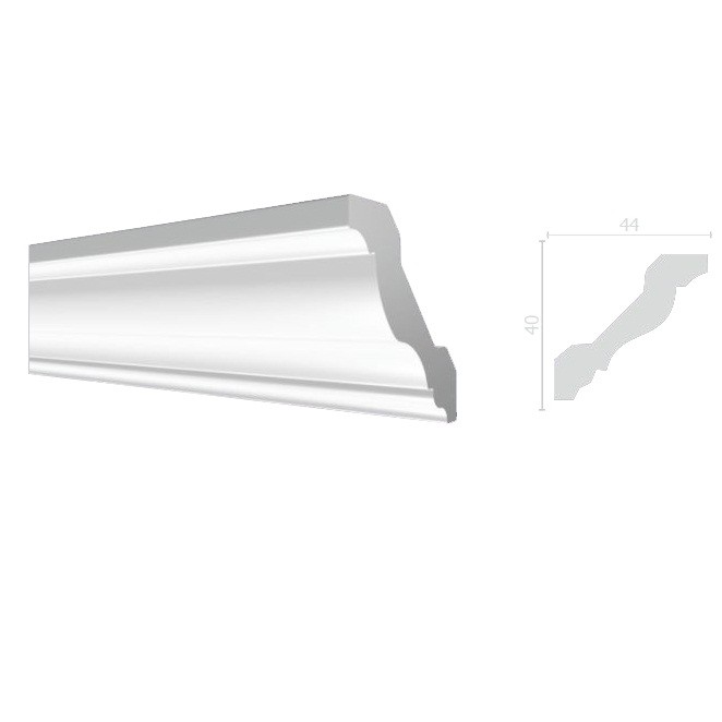 Карниз потолочный из дюрополимера Decor-Dizayn DD21 2000х40х44 мм