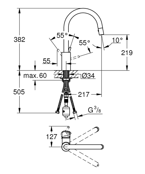 Смеситель для кухни Grohe Concetto 31483001