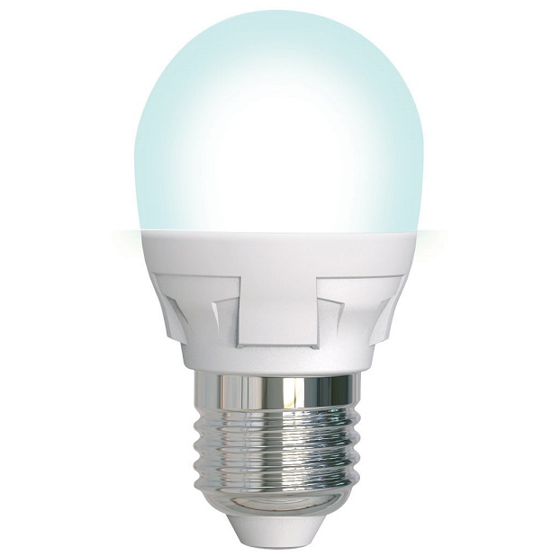 Лампа светодиодная Uniel Яркая LED-G45 7W/4000K/E27/FR/DIM PLP01WH диммируемая матовая 4000K