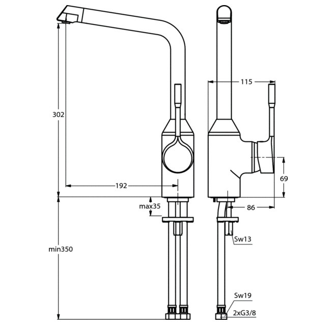 Смеситель для кухни Ideal Standard Retta B8985AA