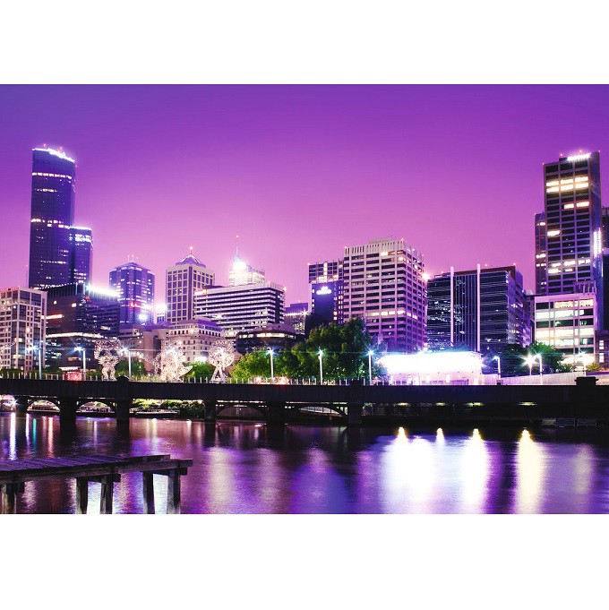 Фотообои виниловые на флизелиновой основе Decocode Ночной Мельбурн 41-0100-WV 4х2,8 м