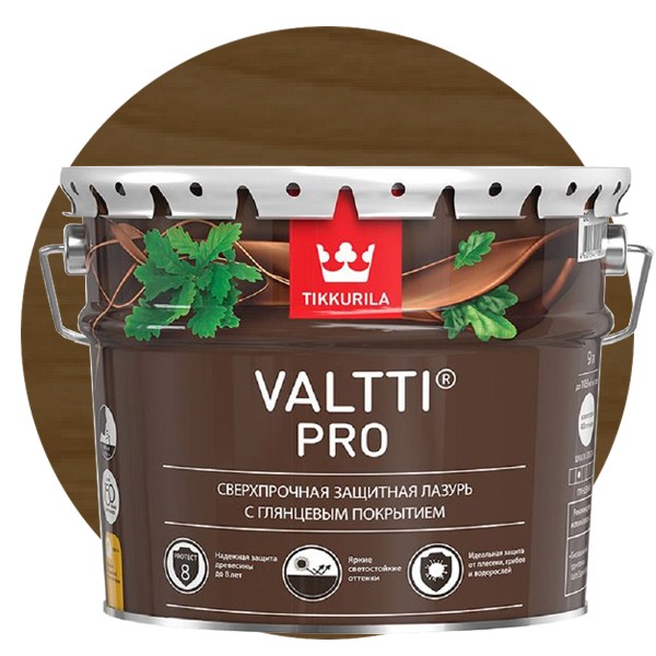 Антисептик Tikkurila Valtti Pro орех 9 л