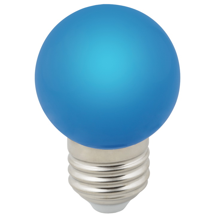Лампа светодиодная декоративная Volpe Decor Color LED-G45-1W/BLUE/E27/FR/С синий свет