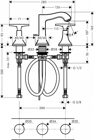 Смеситель для раковины Hansgrohe Metropol 31306090