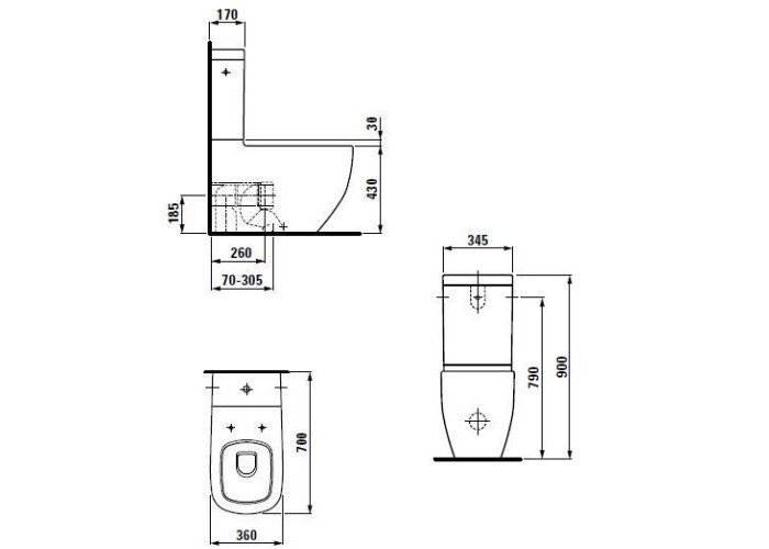 Унитаз напольный Laufen Palomba 8.2480.6.400.000.1 LCC