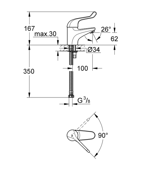 Смеситель для раковины Grohe Euroeco Special 32789000