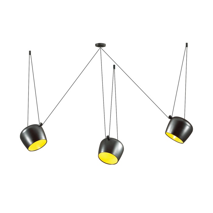 Светильник подвесной Odeon Light Foks 4104/3 черный/желтый E27 3х40W