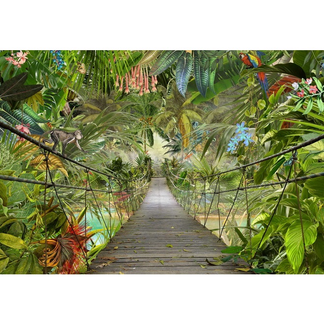 Фотообои бумажные Komar Мост в джунглях 8-977 3,68х2,54 м
