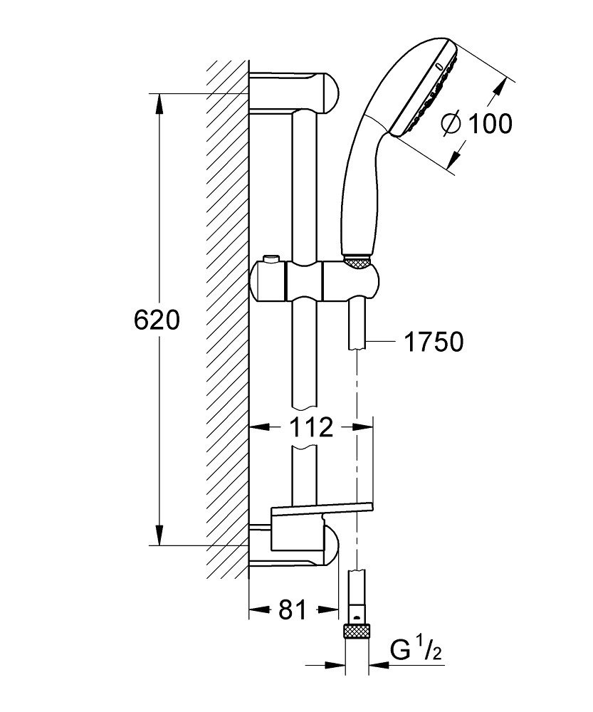 Душевой гарнитур Grohe New Tempesta 100 28436002