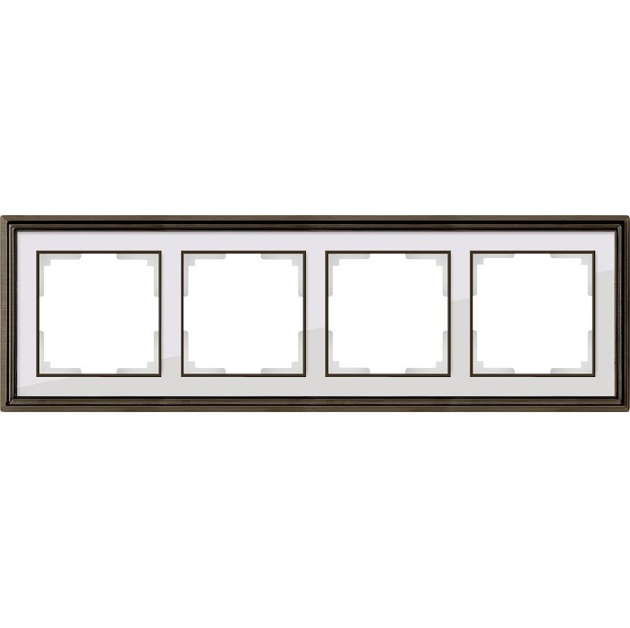 Рамка четырехместная Werkel Palacio WL17-Frame-04 бронза/белый