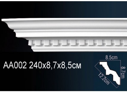 Карниз потолочный полиуретановый Перфект AA002F 2400х87х85 мм