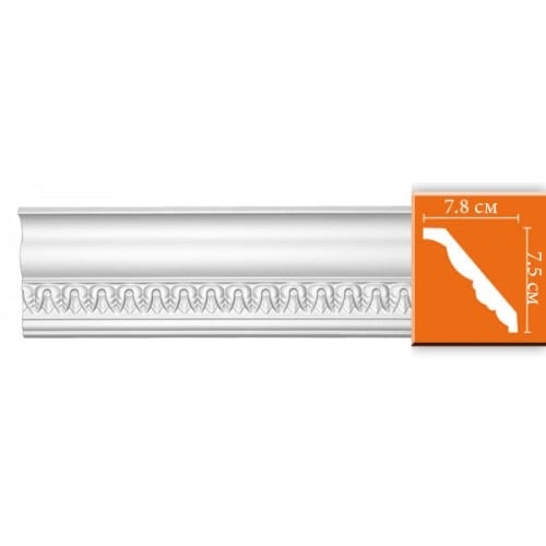 Плинтус потолочный полиуретановый Decomaster 95350 2400х78х75 мм