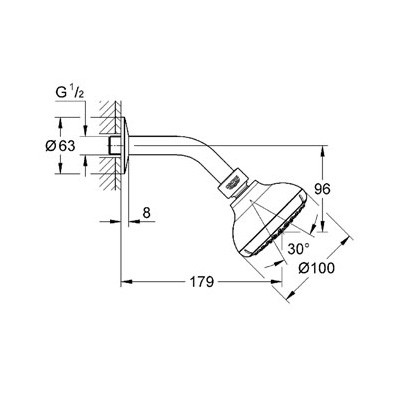 Верхний душ Grohe New Tempesta 27870000
