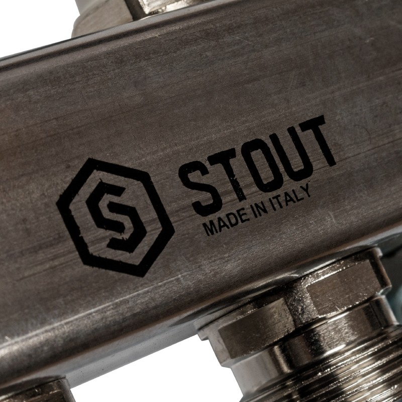 Коллектор распределительный Stout SMS 0923 000012 на 12 контуров для радиаторной разводки