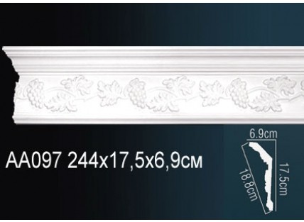 Карниз потолочный полиуретановый Перфект AA097 2440х175х69 мм