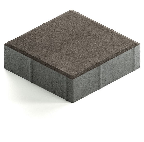 Тротуарная плитка Steingot Практик 60 из серого цемента с частичным прокрасом квадрат темно-серая 200х200х60 мм