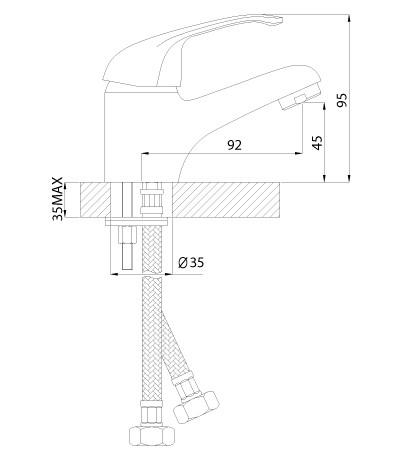 Смеситель для раковины Rossinka A35-11 