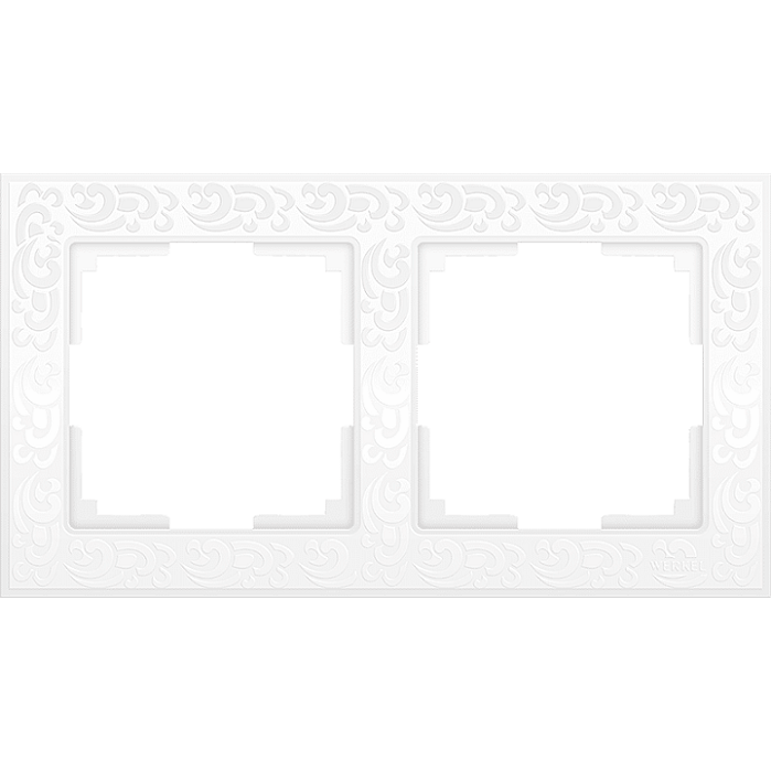 Рамка двухместная Werkel Flock WL05-Frame-02-white белая