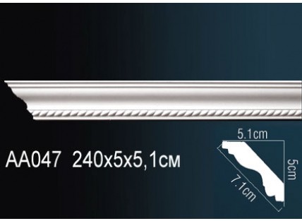 Карниз потолочный полиуретановый Перфект AA047 2400х50х51 мм