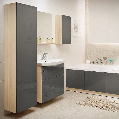 Тумба под раковину Cersanit Smart 70 B-SU-SMA-CA70/Gr Ясень/серый