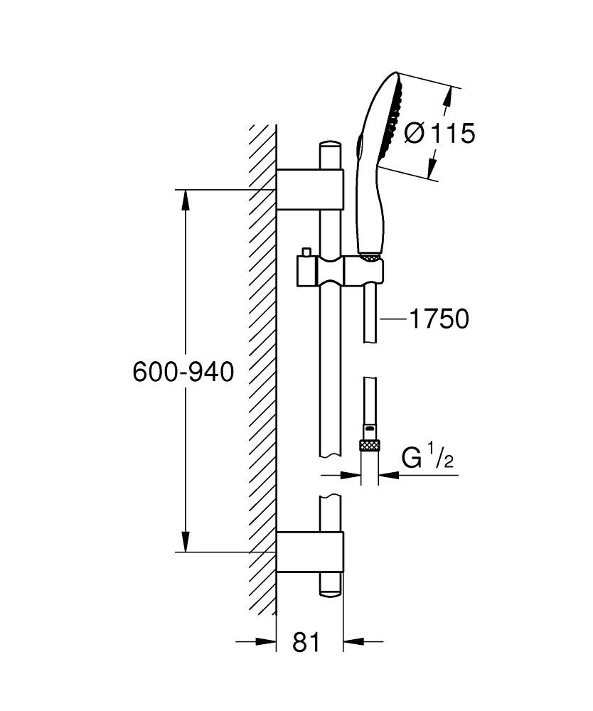 Душевой гарнитур Grohe Power&Soul 115 27759000