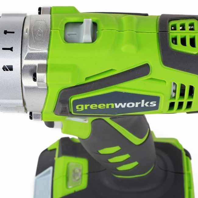 Дрель-шуруповерт аккумуляторная Greenworks G24CDK2 в сумке