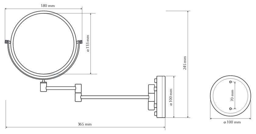 Зеркало косметическое Bemeta Retro 106101698 золото