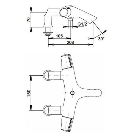 Термостат на борт ванны Jacob Delafon Symbol E71685-CP  
