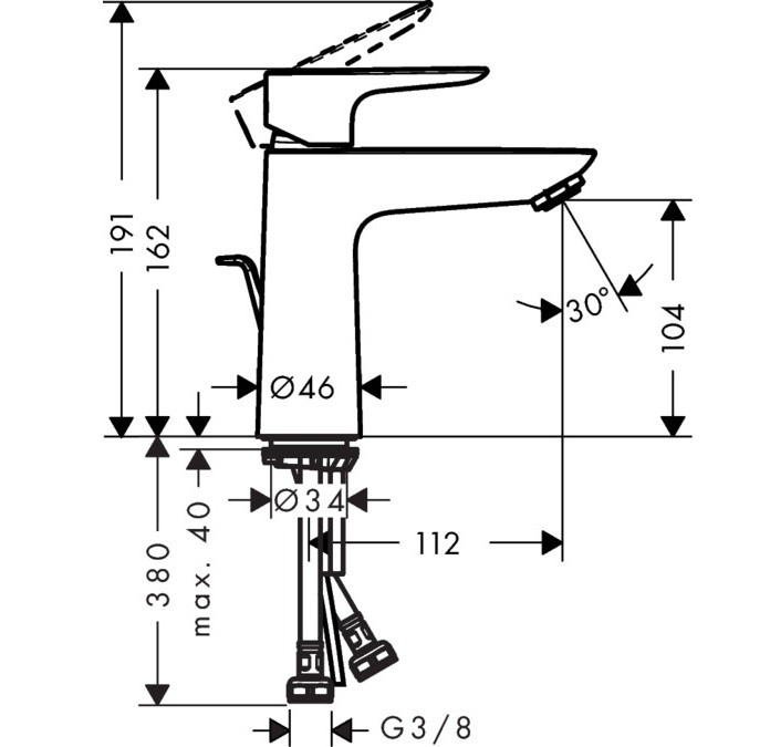 Смеситель для раковины Hansgrohe Talis-E 71710000