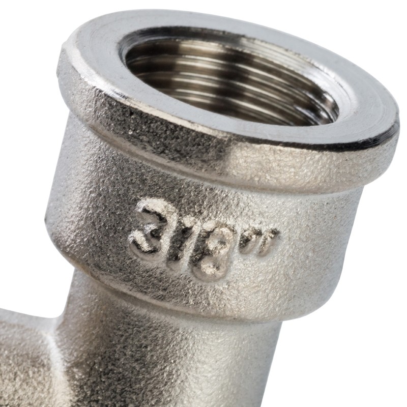 Угольник с упором Stout SFT-0016-000038 3/8 дюйма никелированный с внутренней и наружной резьбой