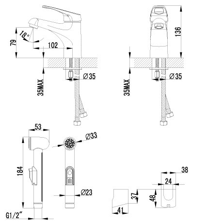 Смеситель для раковины и биде Lemark Omega LM3116C