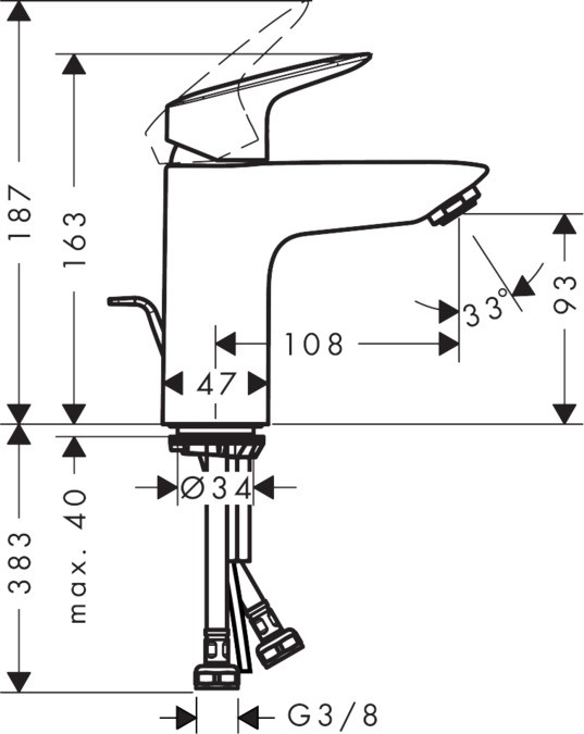 Смеситель для раковины Hansgrohe Logis Loop 100 71171000 