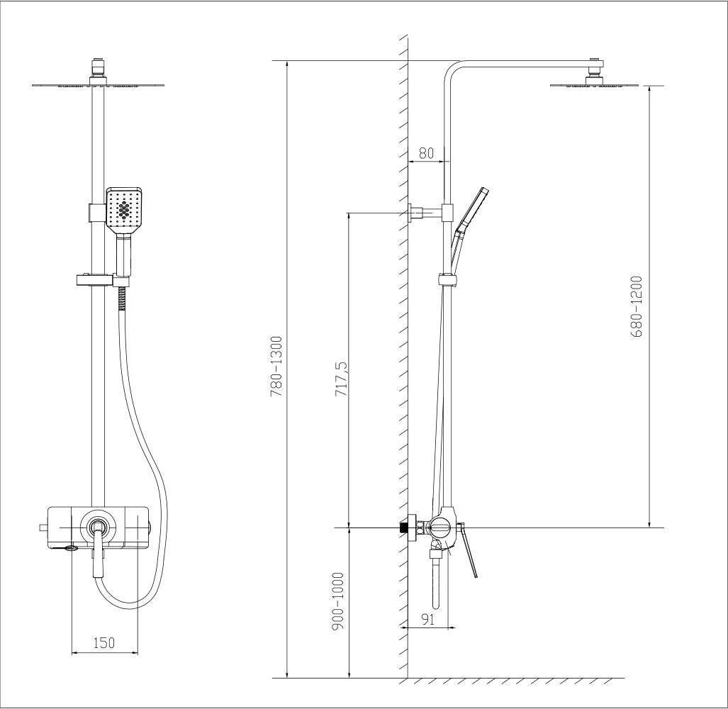 Стойка душевая Timo Halti SX-4190/00 chrome